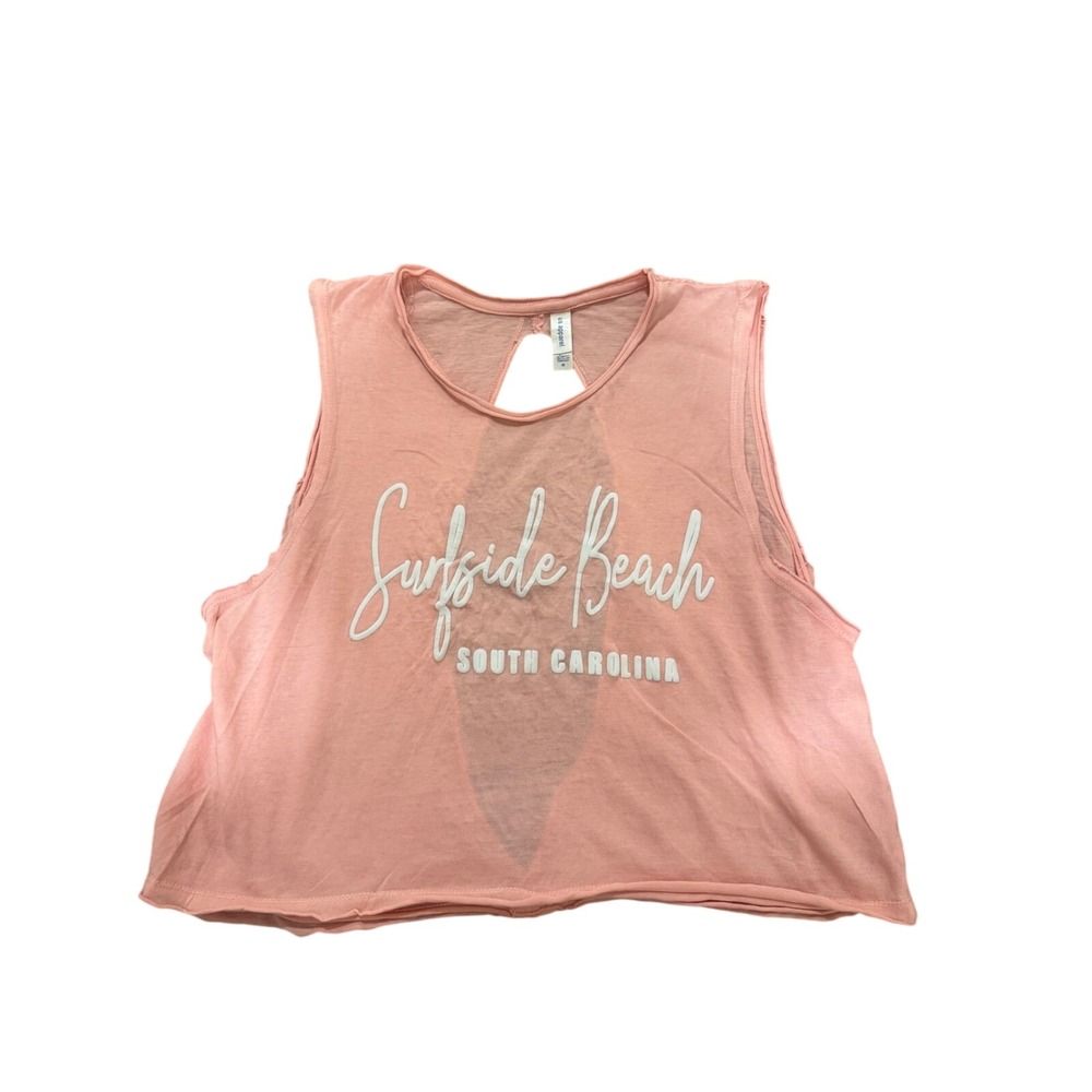 Surfside Beach‎ South Carolina Cropped Tank Top Open Back Pink – Size M